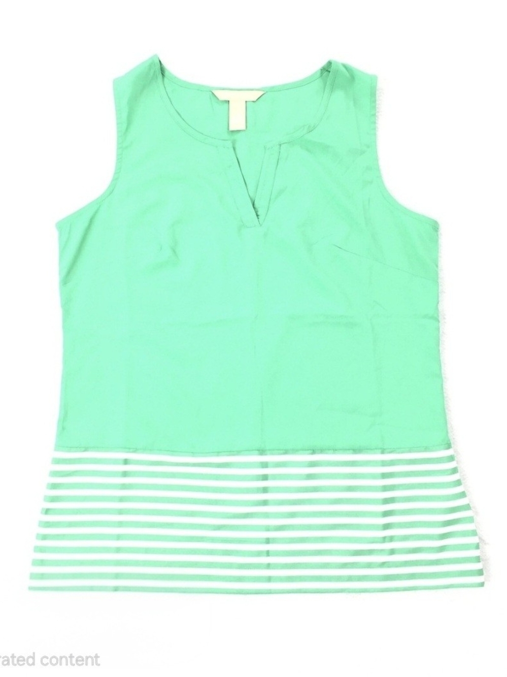 Banana Republic green and white striped sleeveless tank top blouse.